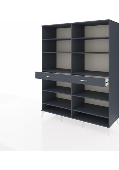 Kronos Gardrop 10 Raflı 2 Çekmeceli 176x59x221 Antrasit-antrasit Antrasit Kronos Gardrop 10 Raflı 2 Çekmeceli 176x59x221 Antrasit-antrasit Antrasit