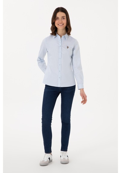 U.s. Polo Assn. Kadın Açık Mavi Gömlek Basic 50298089-vr003 Acık Mavı Açık Mavi