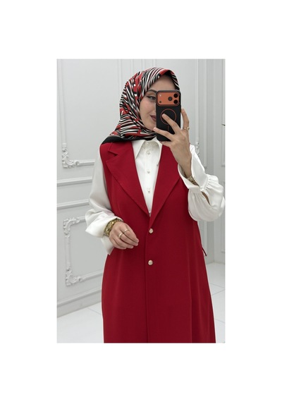 Markadeneme56 Sofia Yelek Takım Kırmızı Çok Renkli