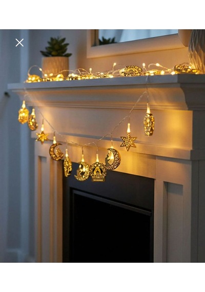 10 Ledli 2 Metre 5.5 Cm Figürlü Ramazan Süsü Led Altın
