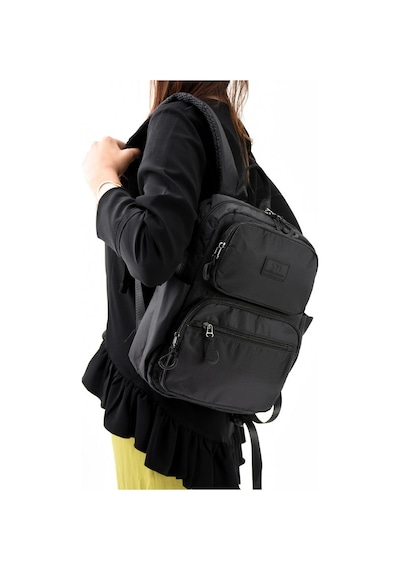 Baginn Unisex Sırt Çantası Paraşüt Kumaş Hafif Çok Cepli Yağmur İtici Kumaş 34 24 Cm 571 Collection Siyah