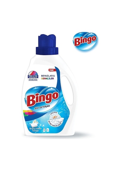 Bingo Çamaşır Deterjanı Beyaz Ve Renkliler Amber Ve Beyaz Sabun 2600 Ml 2 Li Set 2600 ML