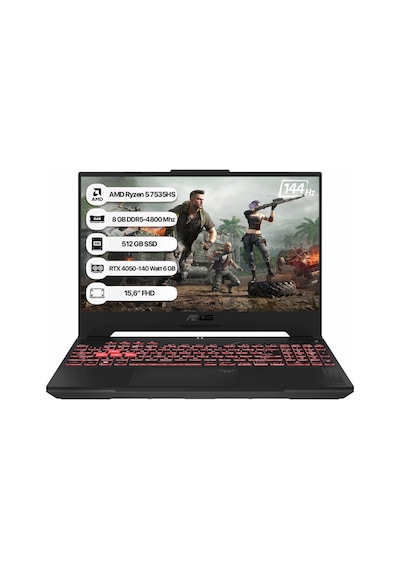 Asus TUF Gaming A15 FA507NU-LP159 R5-7535HS 8 GB 512 GB SSD RTX4050 144 Hz 15.6" Dos FHD Dizüstü Bilgisayar