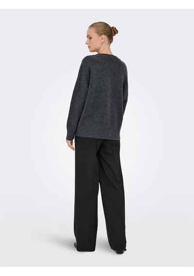Only Onlmarı Ls Loose V-neck Knt Kadın Gri Kazak - 15360940 Gri
