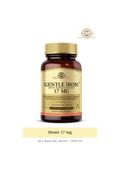 Solgar Gentle Iron 17 Mg 90 V-kapsül