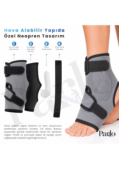 Malleol Destekli Ayak Bilekliği Ek 8 Bandajlı Ayarlanabilir Neopren Ayak Bileği Desteği -1 Çift