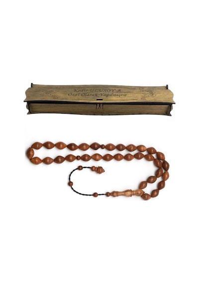 Kişiye Özel Kutulu Kuka Ağacı Tesbih 8 X 11 Mm Beyzi Kesim