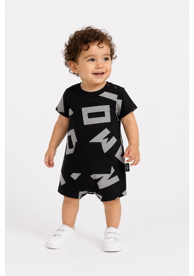 Babyhola Unisex Kanguru Cepli Bebek Şort Tulum 10561 Siyah