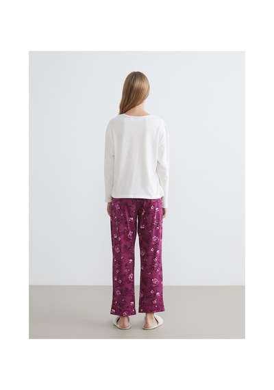 Lcw Dream Kırmızı Bisiklet Yaka Çiçekli Kadın Pijama Takımı