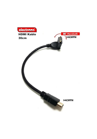 Electroon 30Cm Hdmi Kablo 90Derece Hareketli