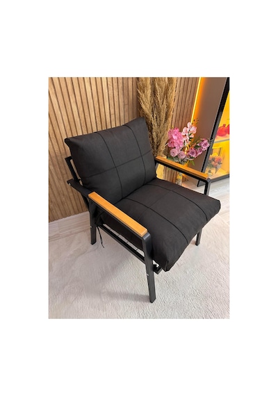 Balkon Mobilyası , Bahçe Mobilyası, 3-1-1 Takıma Uygun, Minder Kılıfı , Koruyucu Kılıf ,outdoor Kumaş Siyah
