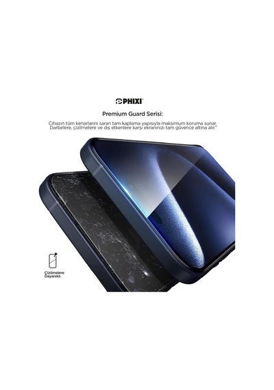 Phixi Premium Guard Parlak Cam Ekran Koruyucu Apple Uyumlu iPhone 13 Pro Antistatik, Su Tutmaz, Tam Kaplama