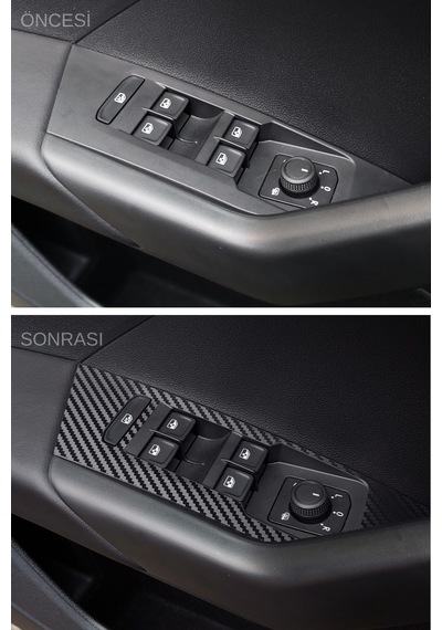 Volkswagen Polo Mk6 Uyumlu İç Trim Folyo Set / Mat Karbon Siyah
