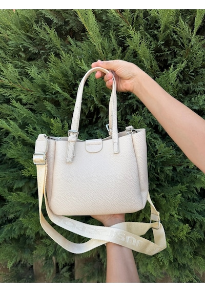 Just Polo Kadın Yeni Sezon 3 Bölmeli Yumuşak Deri Lüks Ve Şık Dokunuş El & Omuz Çantası Shoulder Bag Krem 06726199