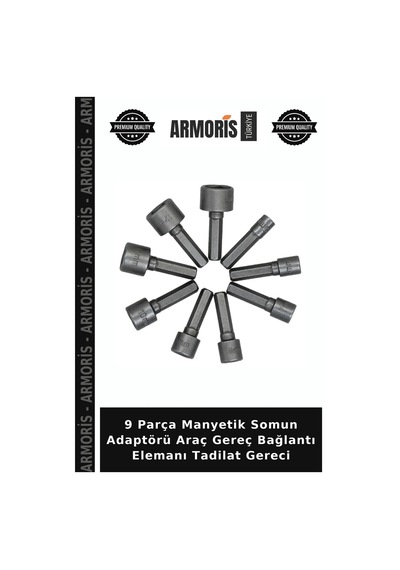 9 Parça Manyetik Somun Adaptörü Araç Gereç Bağlantı Elemanı Tadilat Gereci