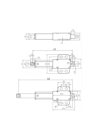 12v 30mm Mikro Lineer Aktüatör Dc Motor 30mm/s 32n İtme Gücü