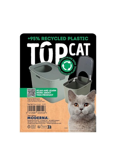 Top Cat Kapalı Kedi Tuvaleti - Gri/koyu Gri 59 Cm