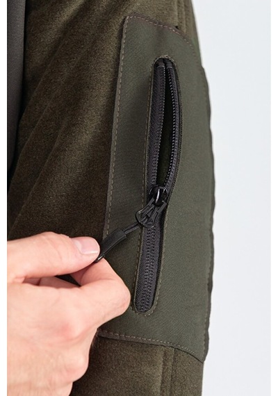 Vatan Tekstil Softshell Erkek Garnili Polar Haki