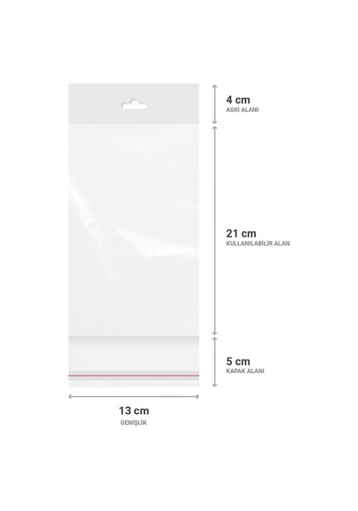 Askılı Meksika Şapka Bantlı Şeffaf Opp Torba 13x21+9 Cm - 500 Adet