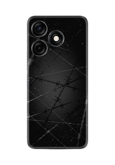 Tecno Spark 10c Kılıf Silikon Desen Özel Seri Dikenli Tel 1779