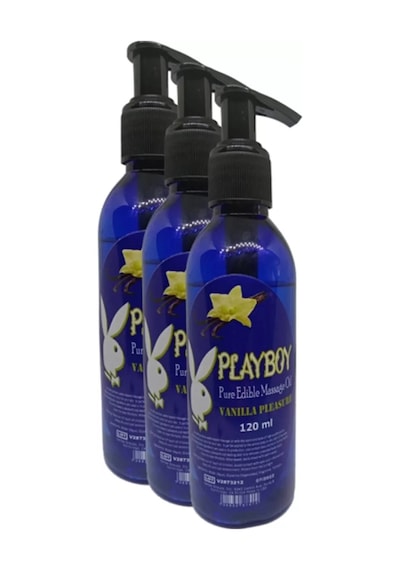 Hubrendy Sh Playboy Pure Edible Massage Oil 120ml Vanilya Aromalı Masaj Yağı 3 Adet