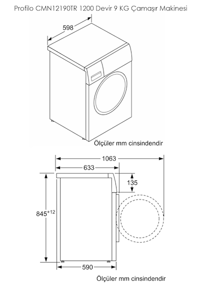 Profilo BD2055WENN  + CMN12190TR Beyaz Eşya Seti