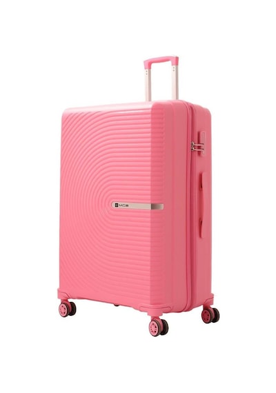 Mçs Bavul Büyük Ve Kabin 2li Set Kırılmaz Silikon Valiz V374 Pembe Pembe