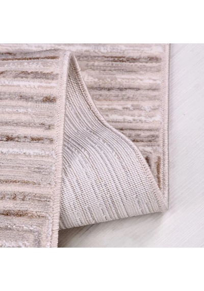 Bespoky Moda Bej Modern Geometrik Salon Halısı Makine Dokuma