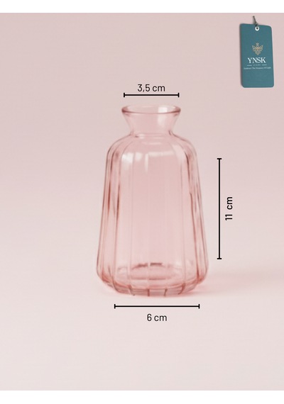 Chacha Home Modern 3'lü Minimalist Cam Çiçek Vazosu Dekoratif Masa Üstü Vazo Seti Açık Pembe