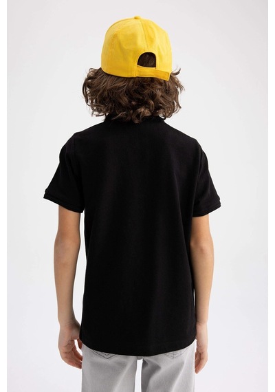 Defacto K1689a6 Erkek Çocuk Polo Yaka T-shirt K1689A6-R4306 Siyah