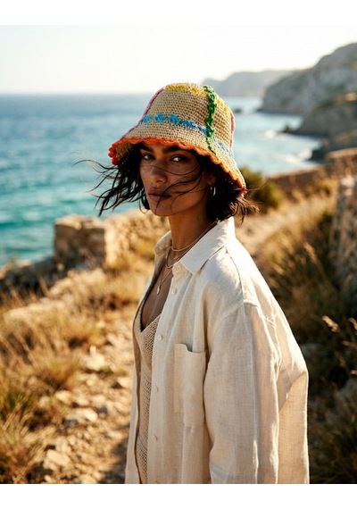 Brandsmiths Mosaic Bloom Hat Sarı