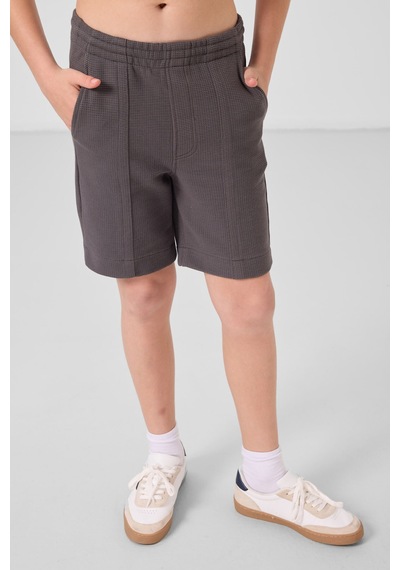 Tommylife Koyu Gri Pamuklu Yumuşak Dokulu Standart Fit Basic Erkek Çocuk Şort - 11289 Koyu Gri