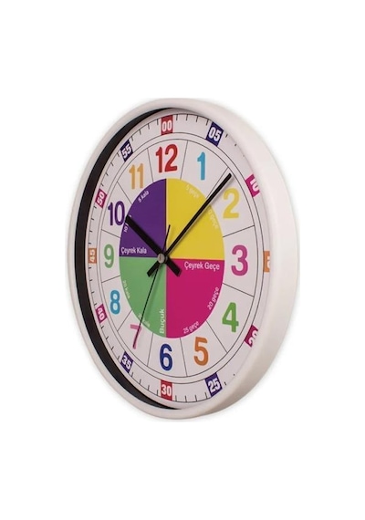 Öğretici Çocuk Odası Saati - 30 Cm Renkli