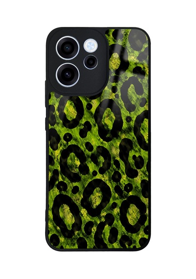 Oppo Reno 15f Green Leopar Tasarımlı Glossy Telefon Kılıfı Yeşil