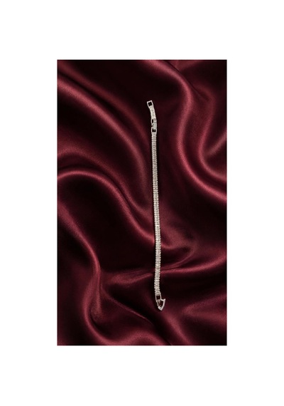 Gümüş Renk Zirkon Taşlı Su Yolu Bileklik 15cm+3cm Gümüş - 888920618 Gümüş