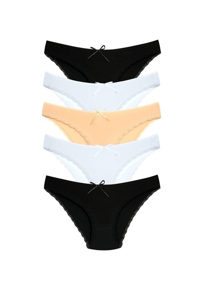 New Lilla 1101 Bikini Kadın T. Dantelli Külot Paketi (555344035) Çok Renkli