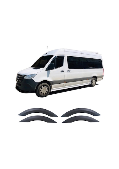 Mercedes-benz Sprinter W907 2018 Ve Sonrası Uyumlu Çamurluk Dodik Seti 4 Parça Abs Mat Siyah