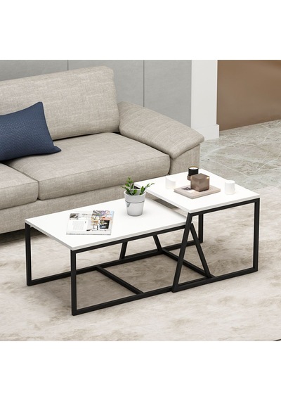 Minimal 2'li Orta Sehpa - Beyaz Beyaz Minimal 2'li Orta Sehpa - Beyaz Beyaz