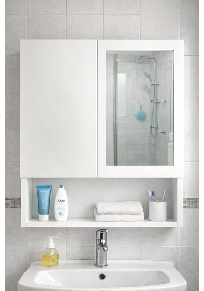 İki Kapaklı Aynalı Banyo Dolabı Çok Renkli İki Kapaklı Aynalı Banyo Dolabı Çok Renkli