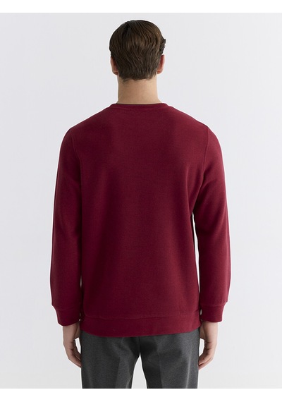 Lcwaıkıkı Classic Kırmızı Bisiklet Yaka Erkek Sweatshirt