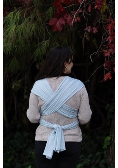 Sling -%100 Pamuk - Wrap - Bebek Taşıma Şalı Mavi, 450cm X50cm