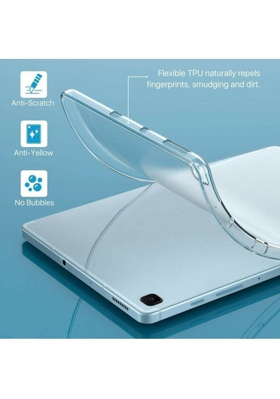 Samsung Galaxy Tab A7 Lite T220 - T225 Uyumlu Şeffaf Transparan Yumuşak Silikon Tablet Kılıfı Kılıf