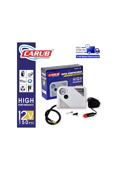 Carub Hava Kompresörü Yassı Tip 12V 150psi Carub Hava Kompresörü Yassı Tip 12V 150psi