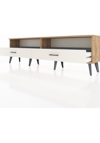 Arges Tv Ünitesi 2 Raflı 2 Çekmeceli 176x30x51 Çam-antrasit/aytaşı Antrasıt/aytası Arges Tv Ünitesi 2 Raflı 2 Çekmeceli 176x30x51 Çam-antrasit/aytaşı Antrasıt/aytası