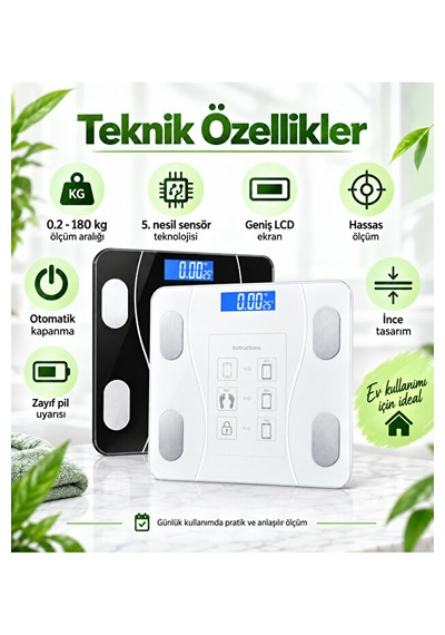 ltech Bluetooth Akıllı Dijital Baskül 180 KG