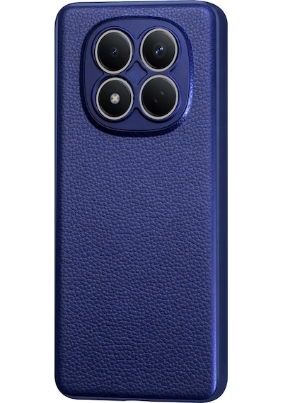 Xiaomi Poco M8 Pro 5g Uyumlu Deri Dokulu Yumuşak Silikon Telefon Kılıfı Kapak Lacivert