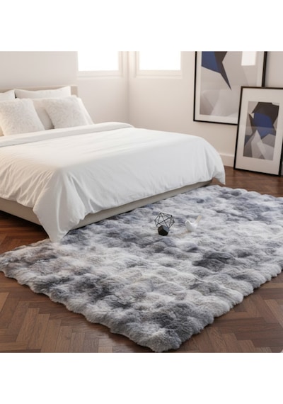 Tüy Bubble Post Peluş Çift Renkli İthal Premium Kalite Süet Tabanlı Halı Çok Renkli