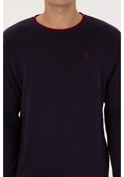 U.S. Polo Assn. Erkek Comfort Fit Yaka Detaylı Lacivert Kazak 50315022-VR033