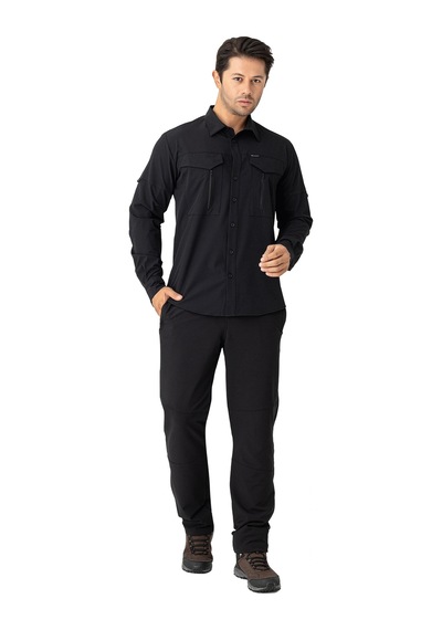Crozwise Outdoor Kalın Erkek Alt Eşofman 2242 Siyah Siyah