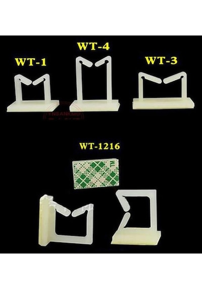 Koodmax Wt-4 Geçmeli Kablo Klipsi -toplayıcı - Yapışkanlı - Sabit Kelepçe - 50 Adet